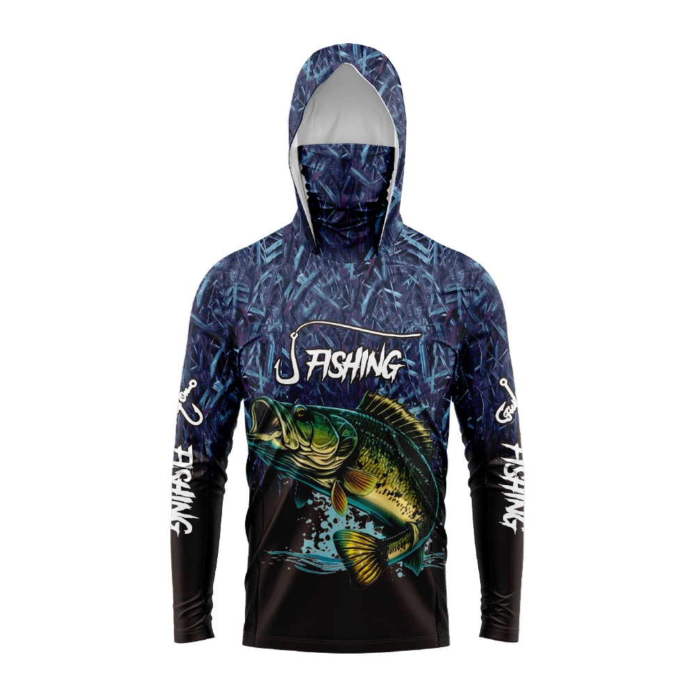 Outdoor Sports - Men Bass Fish Print Fishing Hoodie
