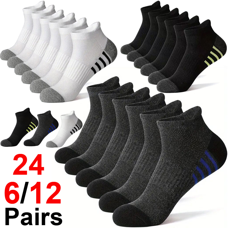 Outdoor Sport Hose - 6/12/24Pairs Men's Sports Socks Breathable Comfortable